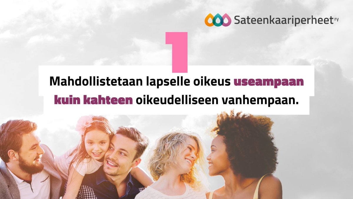 #hallitusohjelma'tavoite: Lapsi luo kiintymyssuhteen jokaiseen vanhempaansa vanhempien lukumäärästä, genetiikasta ja oikeudellisesta asemasta riippumatta. Suojataan lapsen vanhemmuussuhteita ja mahdollistetaan oikeudellinen vanhemmuus kahta useammalle! <a href="/sarisarkomaa/">Sari Sarkomaa</a> <a href="/saarasofia/">Saara-Sofia Sirén 🇫🇮🇪🇺🇺🇦</a>