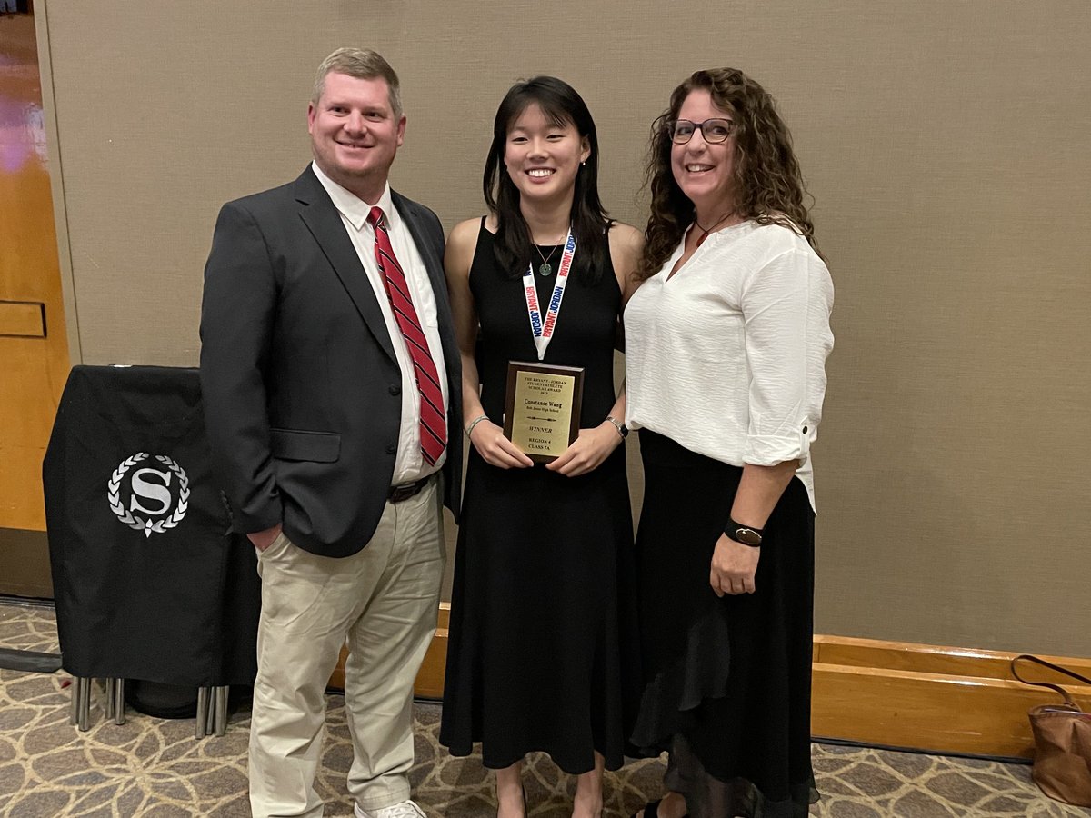 We are so proud of Constance Wang, our BJ Bryant Jordan Scholar Athlete with School, Area and 7A Region 4 Award Winner! Go Bob Jones! Go Constance!