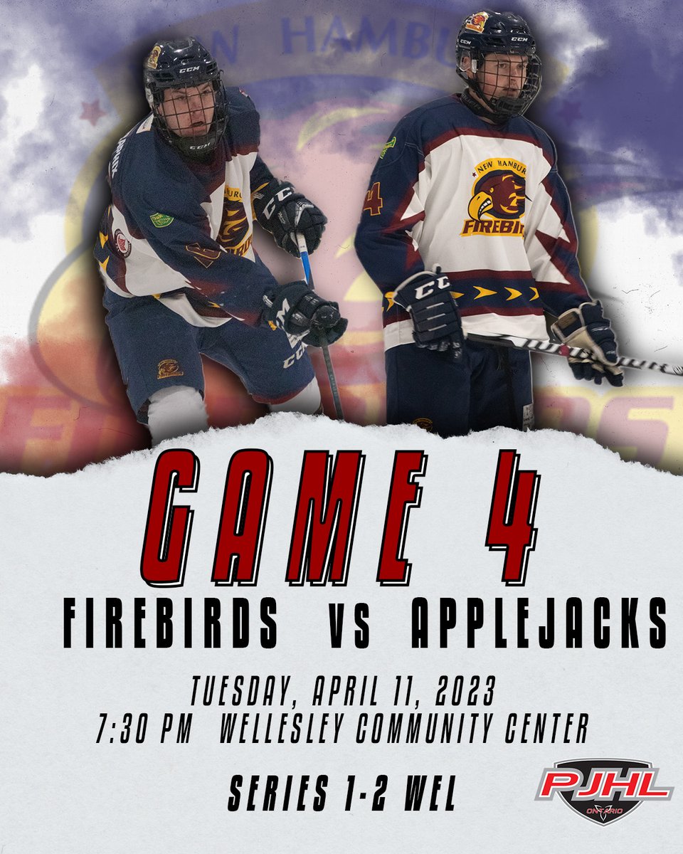 GAME DAY!!

The Firebirds are headed to Wellesley tonight for game 4 in the Doherty Division Finals, looking to pull even in the series.

Wellesley currently leads 2-1.

Puck drop is 7:30pm.

#ROLLBIRDS🔥🐥