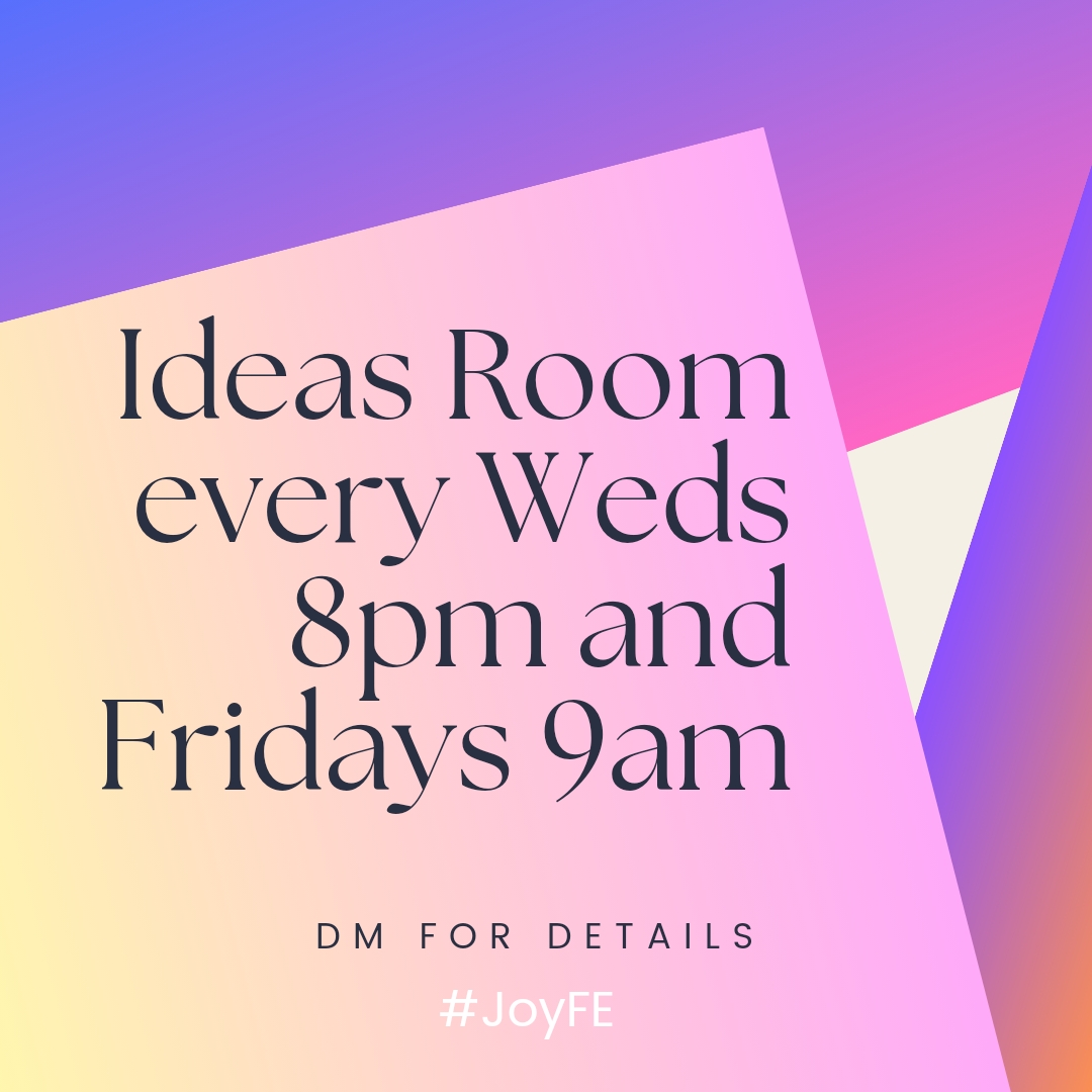 #IdeasRoom this eve at 8pm

All welcome

#JoyFE