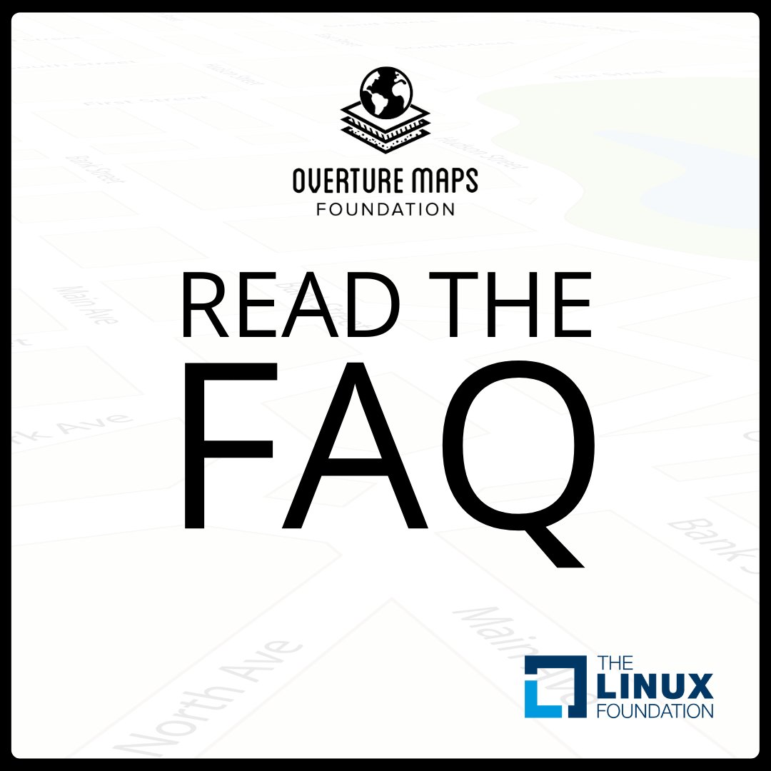 OvertureMaps's tweet photo. Our FAQ section has been updated with more information on the different membership levels at Overture Maps Foundation.
Learn how you can become a member and contribute to the building of open map data. #OvertureMaps #OpenMapData
Check it out now! https://t.co/BR4yge4NRK https://t.co/gwYEHEEX62