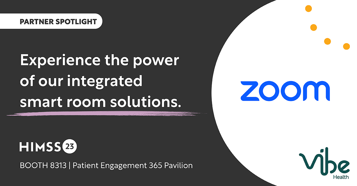 evideonhealth's tweet photo. #HIMSS23 Preview: Visit us at booth #8313 to hear how #hospitals leverage our integration with @Zoom to deploy virtual nurses and provide #telehealth programs. #healthit #healthcareinnovation #nursing #roomofthefuture #itsavibe https://t.co/kGDGuxPZuY