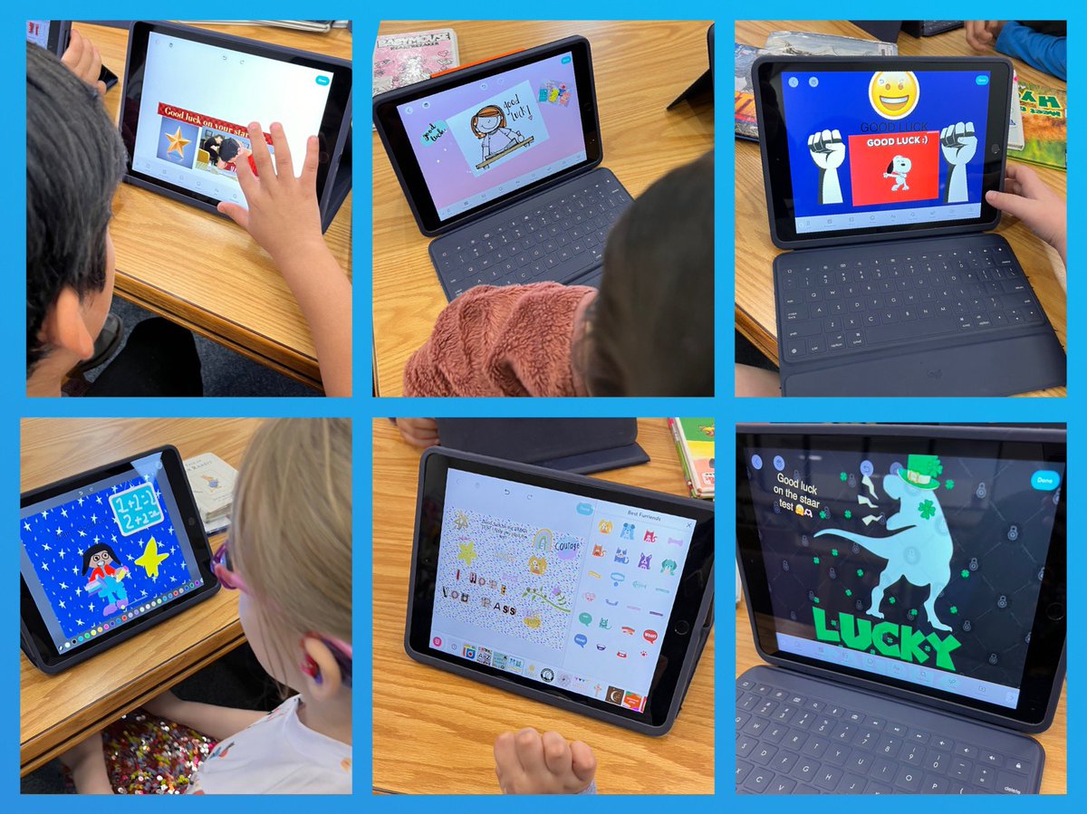 These 2nd grade @hi_hawks made posters to wish the other Hawks GOOD LUCK next week on their STAAR Tests. We used #PicEDU to make the posters. I love watching the students express their creativity! <a href="/gccisd_edtech/">Goose Creek CISD Educational Technology</a>
