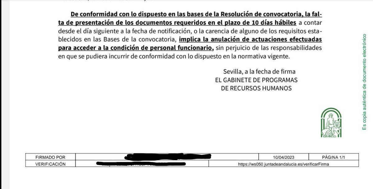 Pues mirad como la <a href="/AndaluciaJunta/">Junta de Andalucía</a> no cumple sus propios plazos, a día de hoy opositores con plaza siguen recibiendo subsanaciones de documentación, cuando se estimaba que el envío a #BOJA seria entre el  5 y el 14 de abril, previsiones imposibles de cumplir, #Vergonzoso.
