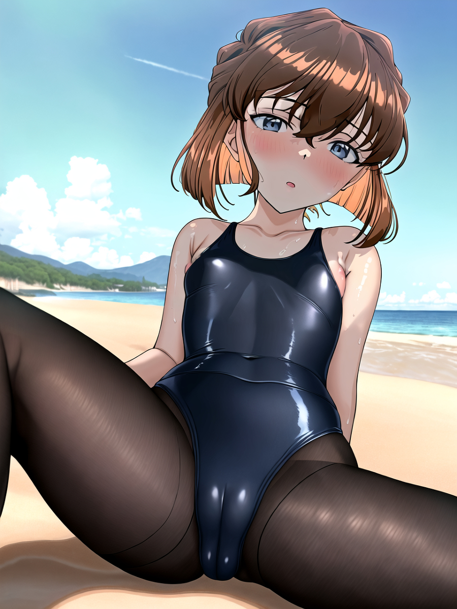wingpixiv's tweet photo. 灰原哀ちゃんと海デート #パンスト #灰原哀 #スク水 #名探偵コナン https://t.co/bX5m2m2aVV https://t.co/2NhGN1wCFE