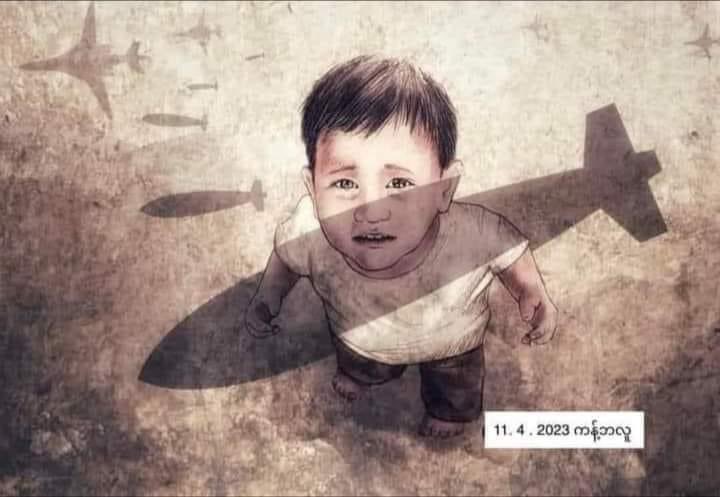 MinTinKoKo's tweet photo. The indiscriminate air strike killed nearly 100 of civilians in Kantbalu, Sagaing region.

#crimesagainstinhumanity https://t.co/dtnJYkMQNq