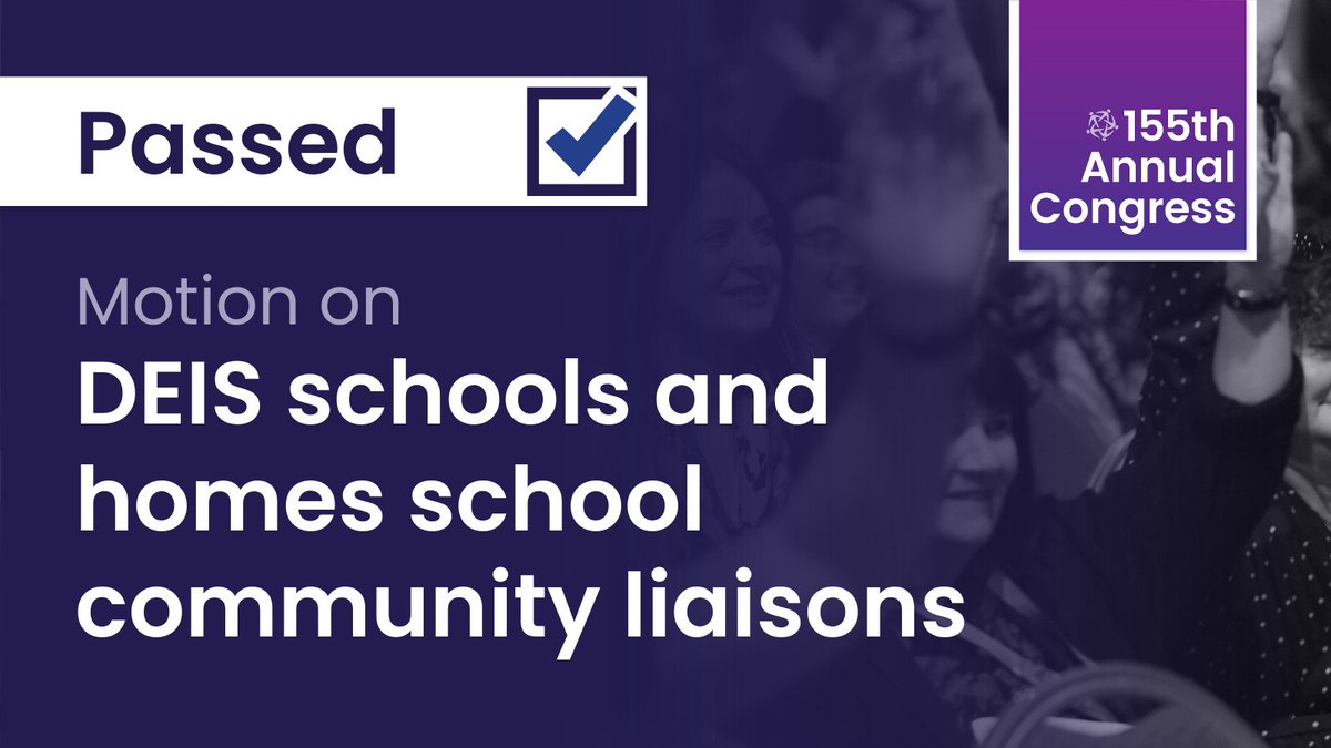INTOnews's tweet photo. #INTOCongress23 passes the motion from Tallaght and Dublin North West branches and District 15 calling for increased funding for School Completion Programme; clinical supervision supports for Home School Community Liaisons and other teachers working in DEIS schools;... https://t.co/pga0OlEWAx