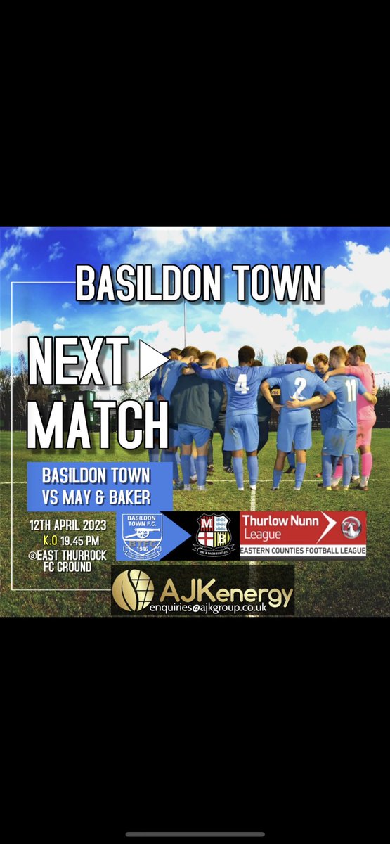 🔵⚪️ WEDNESDAY NIGHT ⚪️🔵

Tomorrow night we try again! Let’s hope the rain stays away as we host <a href="/MayBakers/">May & Baker ECFC ⑥⑨③</a> at East Thurrock United FC. 

All support is welcome 

Adults £5
Concessions £3
Under 16 free with a paying adult 

UTT 🔵⚪️