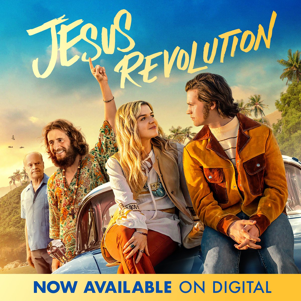 Today is the day: JESUS REVOLUTION is now available on digital! Experience the hit film from the comfort of your own home! #JesusRevolutionMovie