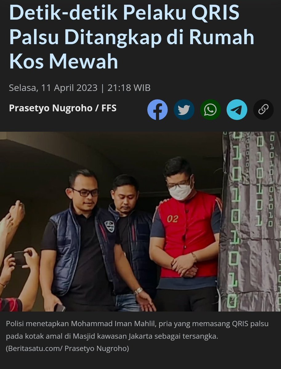 Dah dapat nih maling kotak amal mesjid yg palsuin QRIS buat masuk ke rek pribadi dia. Bangsat dah