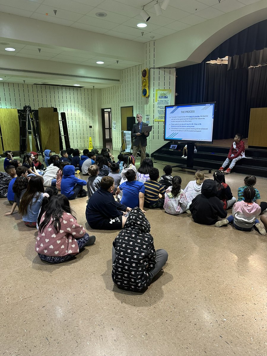 MrH_LSES's tweet photo. First Day back from Spring Break and the start of MP 4 means reviewing school expectations with ALL students and staff! #CMESPRIDE ❤️🐾 https://t.co/6K4GHPwTR1
