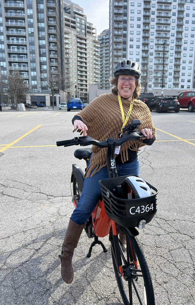 DorothyMcCabe's tweet photo. Checking out Neuron Mobility E-bikes and E-scooters! Launching this Friday in the Region of Waterloo 🙌🚲🛴 Get Ready! @RoyceBodaly @rideneuron_ca https://t.co/Ns2Fp6ktuP