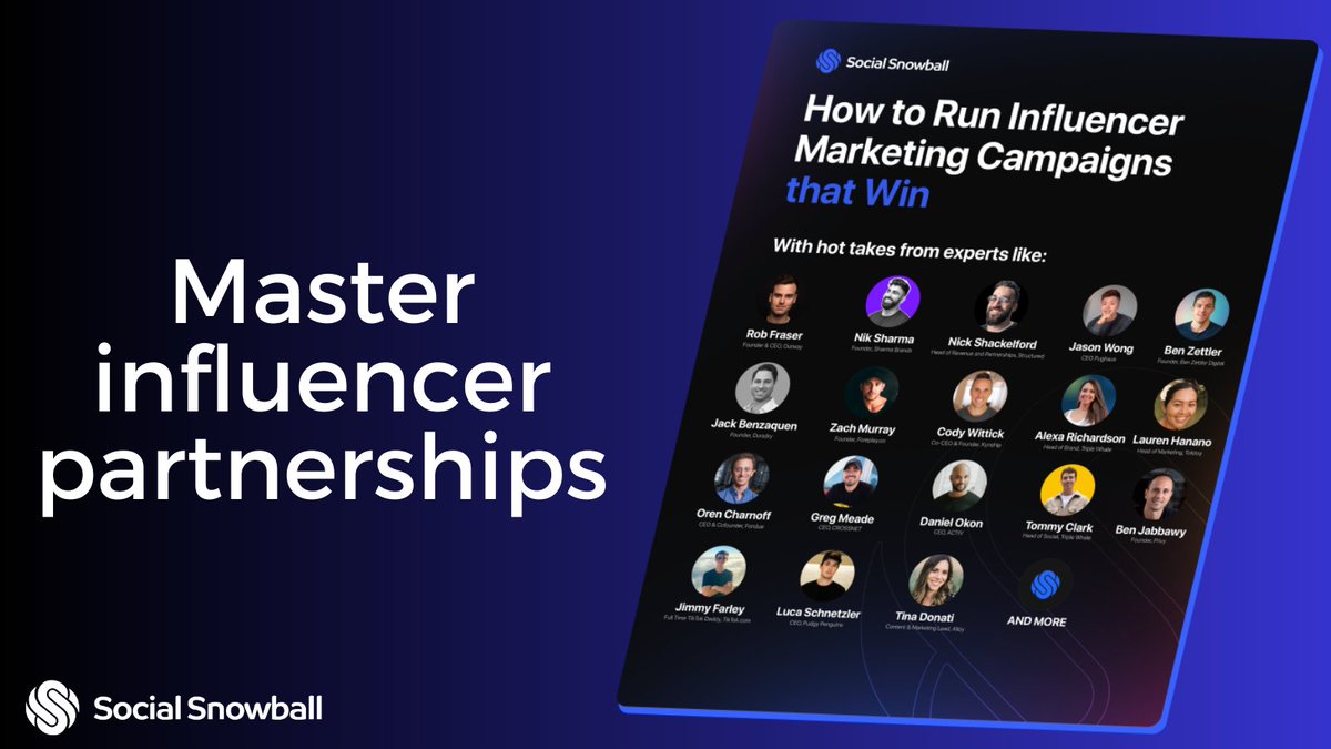 Influencer partnerships can be overwhelming without a solid strategy in place.

I asked 18 DTC pros like <a href="/woeismeade/">Greg Meade</a> <a href="/mrsharma/">Nik Sharma</a> <a href="/Cody_Wittick/">Cody Wittick</a> how they partner with influencers and gathered all of their insights into a PDF guide. 

RT &amp; reply "👋" to this and I'll DM it to you