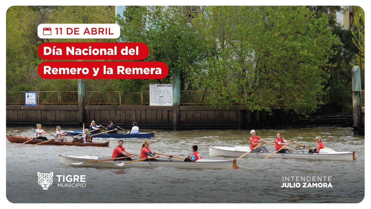 ZamoraJulio's tweet photo. Hoy celebramos el Día Nacional del Remero y la Remera en honor a Alberto Demiddi, uno de los deportistas más grandes de la historia de nuestro país. ¡Mis saludos para nuestros vecinos y vecinas atletas de Tigre que hacen de nuestra ciudad la "Cuna del Remo Nacional Argentino"! https://t.co/2ldbljfeMA