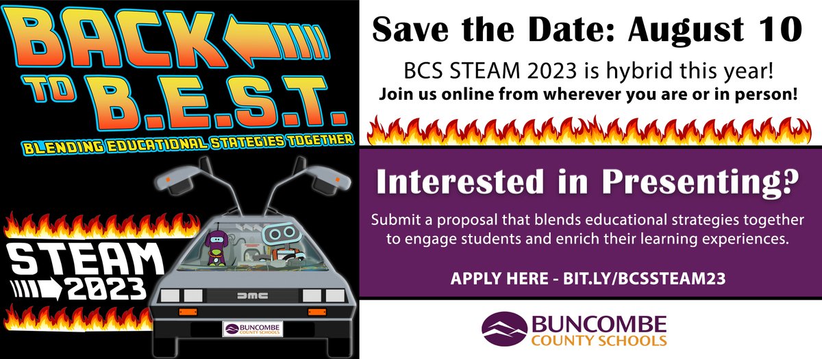 Don't forget to register to present at #BCSSTEAM23 #conferene on Aug 10th. Present F2F in beautiful #Asheville, virtual live, or pre-recorded. 
Click here 👉🏼bit.ly/BCSSTEAM23

#edtech #ditchbook #tlap #ETCoaches #hacklearning #GSuiteEdu #GoogleEDU ##LeadLAP#educoach