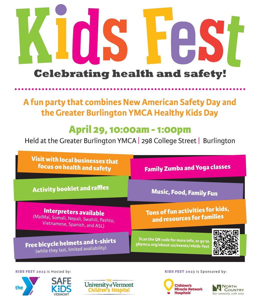 cvheadstart's tweet image. Join us on Saturday, April 29th for a fun day celebrating health &amp;amp; safety, at Kids Fest at the Greater Burlington YMCA! 

Learn more about the event at: gbymca.org/about-us/event…