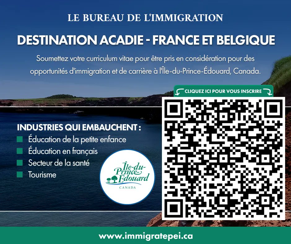 immigratepei's tweet photo. Des entreprises de l'Île-du-Prince-Édouard, au Canada, entrent en contact avec des candidats potentiels pour discuter des possibilités d'emploi :
Lyon - 22 avril
Nantes - 24 avril
Namur - 27 avril
Bruxelles - 28 et 29 avril https://t.co/retCjLlygn