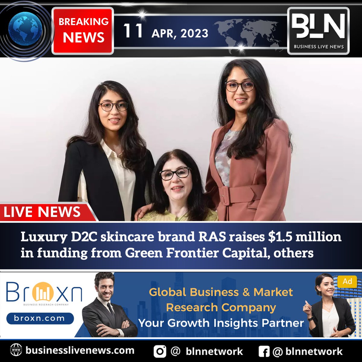 blnnetwork1's tweet photo. Luxury D2C skincare brand RAS raises $1.5 million in funding from Green Frontier Capital....
Read more : https://t.co/fHyQkbnhu6
#bln #news #blnnetwork #businesslivenews #Luxury #D2C #million #funding #GreenFrontier #Capital #ShubhikaJain #skincare #beauty #growing https://t.co/dHaLQRLLWE