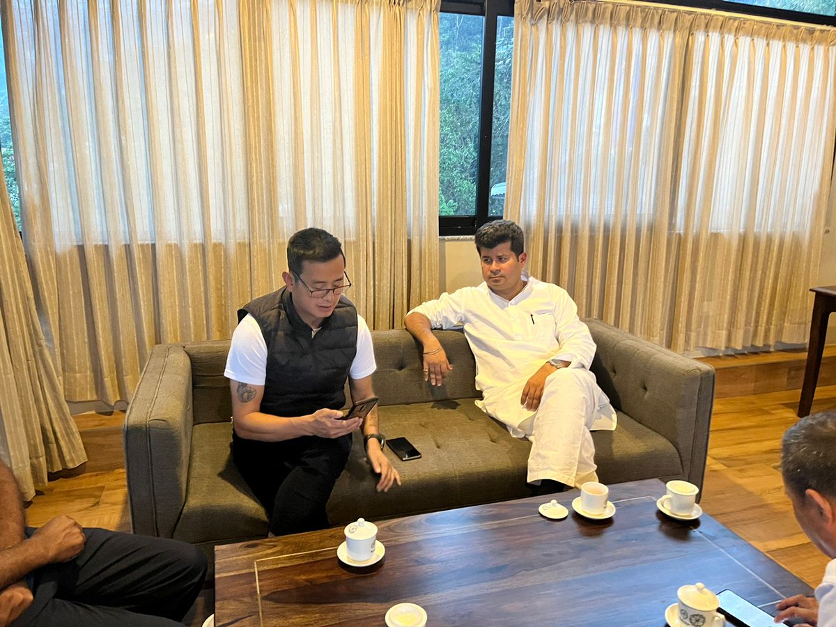 RanajitSpeaks's tweet photo. Had a fruitful discussion with the legendary Indian footballer and Hamro Sikkim Party President @bhaichung15 da. We discussed on grave issues concerning Sikkim primarily from the developments concerning Art. 371F, and how CM Golay is unleashing political terror on the opposition with the blessings of BJP.

Note: The Chief Minister of Sikkim was disqualified for 6 years after his conviction and jail in a corruption case, later ECI reduced his disqualification from 6 years to 1 year 1 month so that he can become a CM convenient to the BJP and Modi Sarkar.