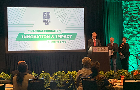 NEFE_ORG's tweet photo. We made a significant announcement at the #FEII Summit regarding our Strategic Partnerships. This initiative will be at the forefront of our work now and in the future. Check out our updated Strategic Partnership webpage: https://t.co/0yiYFB2XOn #FCM2023 #FinancialCapabilityMonth https://t.co/jrAQmXuelx