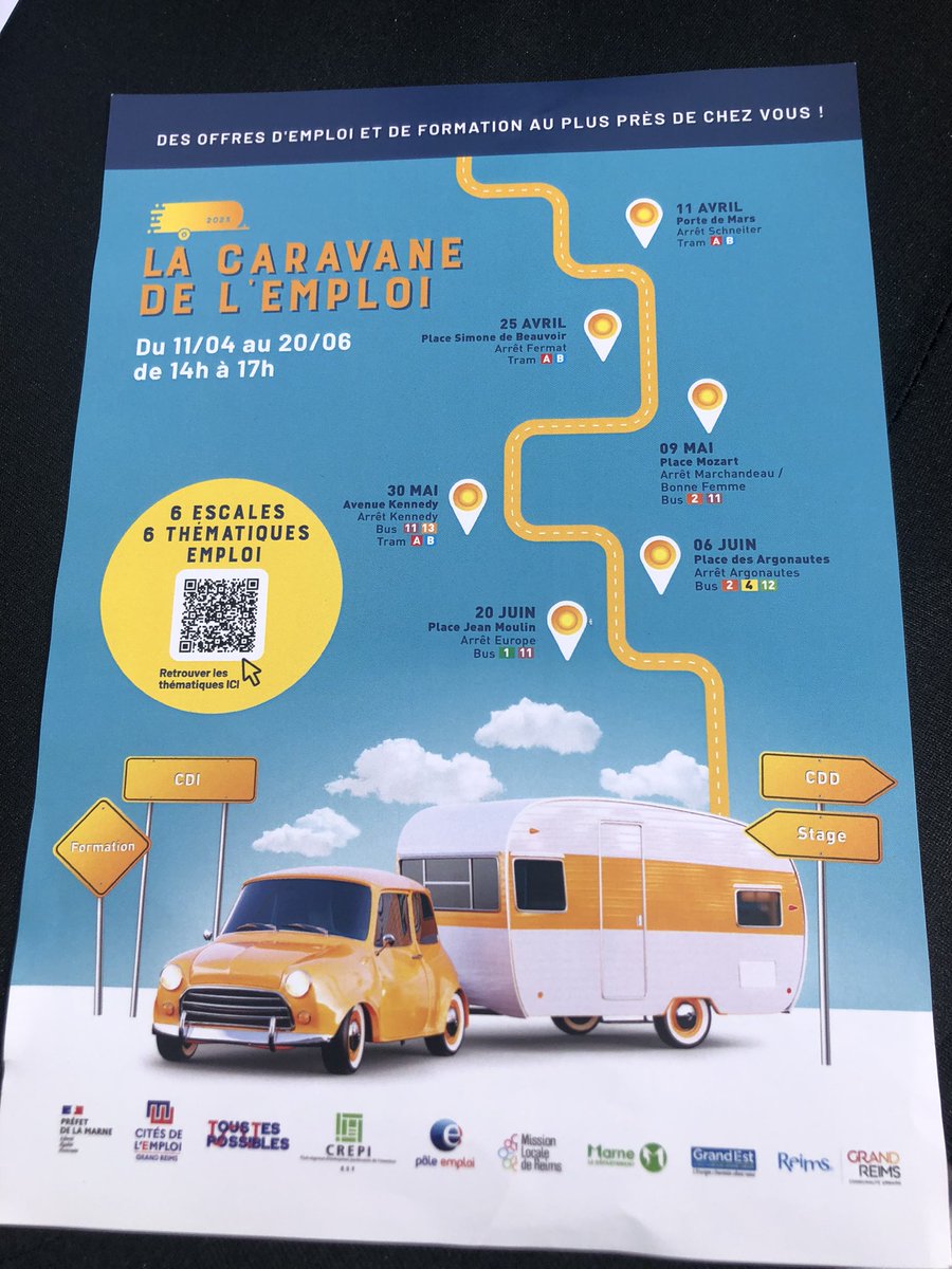 EmmanuelLagler's tweet photo. Première étape de la #caravanedelemploi 2023 à @VilledeReims porte de Mars 👍
@OrangeGrandEst en partenariat avec le #CREPI Est présent pour accompagner les demandeurs d’emploi : #OrangeJobs , démonstration de l’application « My Resume » : création de CV sur smartphone 📱 https://t.co/r2wT3SteAu