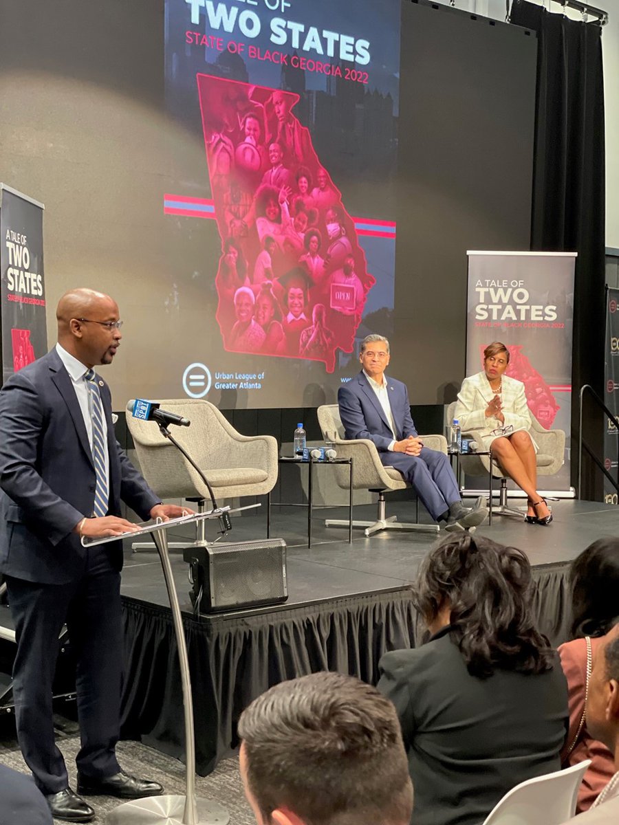 HHSRegionIV's tweet photo. It was an honor to Welcome @SecBecerra to Atlanta on 4/10 as he participated in a community conversation about the State of Black Georgia Health Report published by the @ULGAtl.  #healthequity #healthcareforall #healthdisparities @HHSGov https://t.co/QgwlNVP5u1