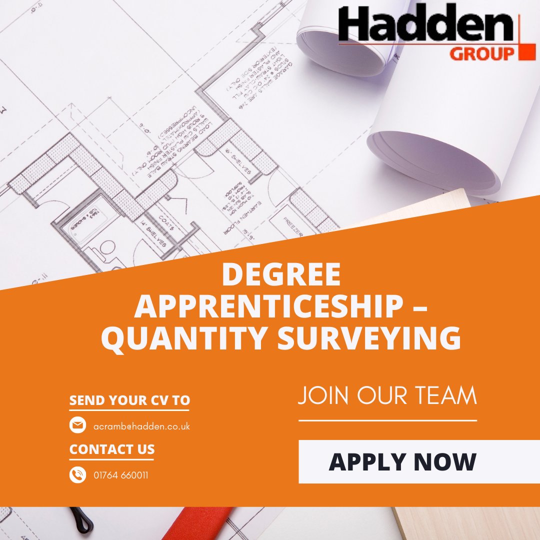 We're hiring for a Degree Apprenticeship in Quantity Surveying! For full details and to apply visit our website ow.ly/3Zl650NG1H4
#Apprenticeship #QuantitySurveying #Construction #Job #EarnWhileYouLearn