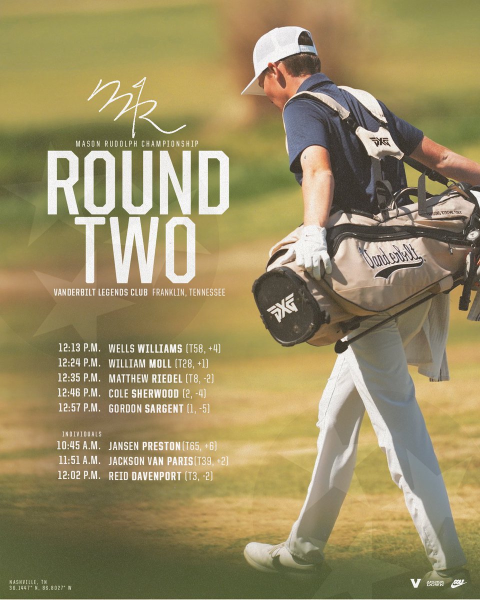 Going to be another great day <a href="/MRudolphGolf/">Mason Rudolph</a>.

If you can’t make it out to the course follow along here ➡️ vanderbi.lt/gu3w8

#AnchorDown