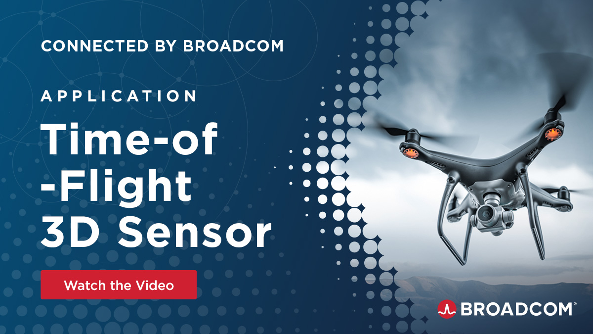 Equipped with the latest in optical distance and motion measurement technology, @Broadcom's AFBR-S50 Time-of-Flight (ToF) 3D sensor has some amazing #drone applications. Watch the video to learn more about what it can do. bit.ly/411lrUs