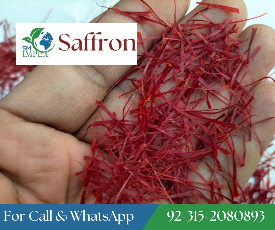 sm_impex's tweet photo. "Experience the aroma and flavor of the finest saffron."
We Deal in Spices
For more information Call or WhatsApp : 0315 2080893

#saffronlove #saffronspice #premiumsaffron #saffronquality #saffronseason #saffronbenefits #saffronrecipes #spices #herbsandspices #healthy https://t.co/W1rMWC9mQG