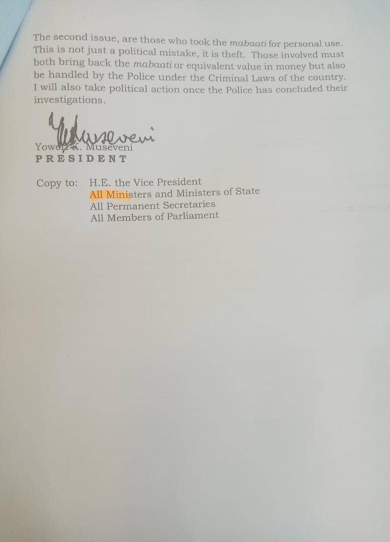 KampalaReport's tweet photo. President @KagutaMuseveni has written to Prime Minister @RobinahNabbanja saying those implicated in the #ironsheet saga must return the iron sheets as he takes political action.
#ironsheetsaga
#thekampalareportupdates https://t.co/RAj4yNBJEM