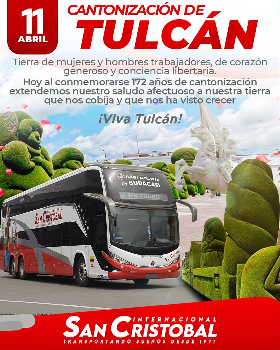 sancristobalec's tweet photo. Saludamos a nuestra tierra Tulcán, en sus 172 años de cantonización. 🎉
¡Qué viva la capital del turismo, centinela del norte del país! https://t.co/SleJEj0O6r
