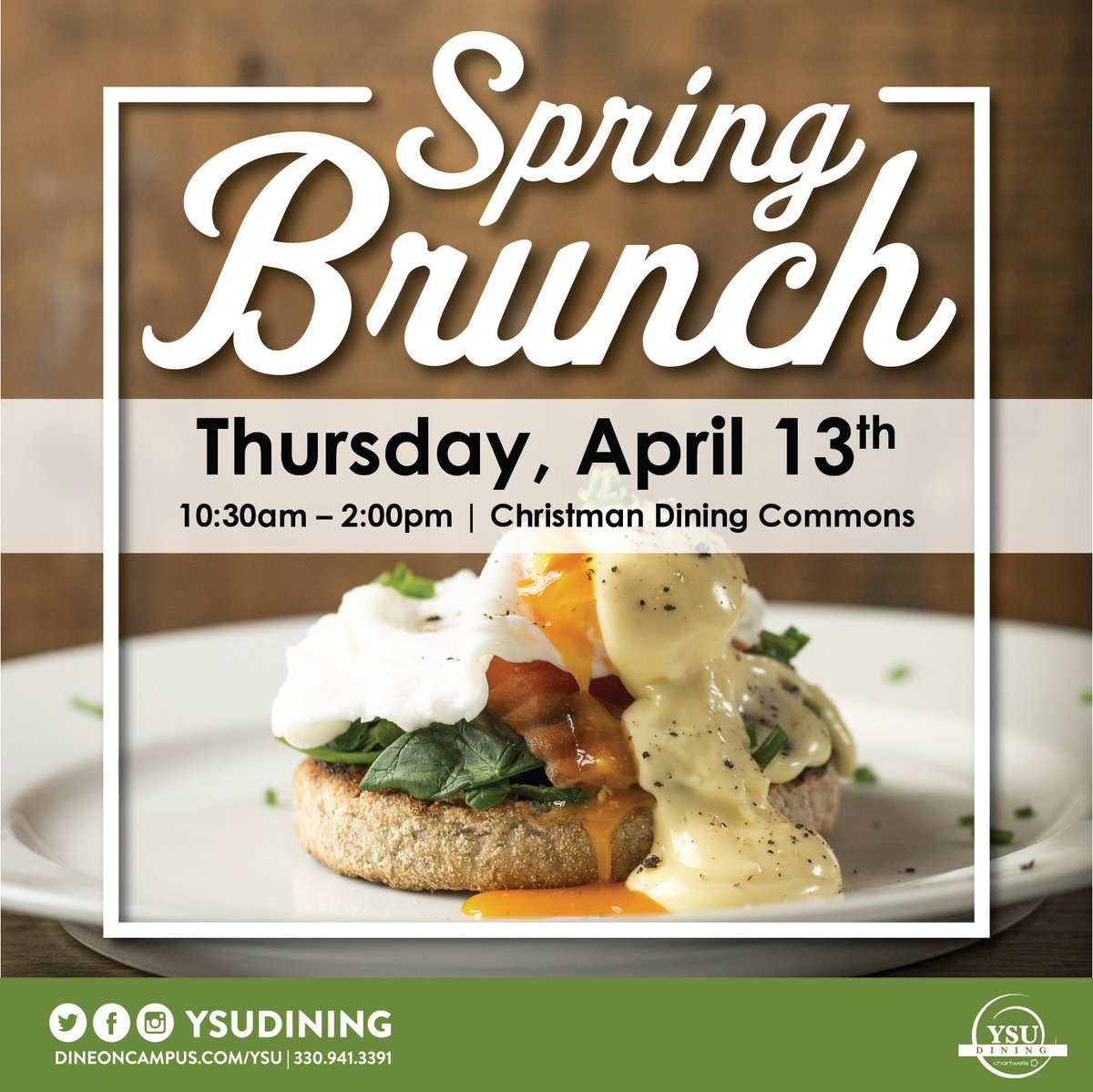 Penguins! 🐧 Be sure to stop at Christman Dining Commons during lunch on Thursday to enjoy our special brunch menu! You'll be able to enjoy items like our Veggie Breakfast Pizza, Hashbrown Casserole, and more! 🥞 #springbrunch #ysu #ysudining #chartwellshighered