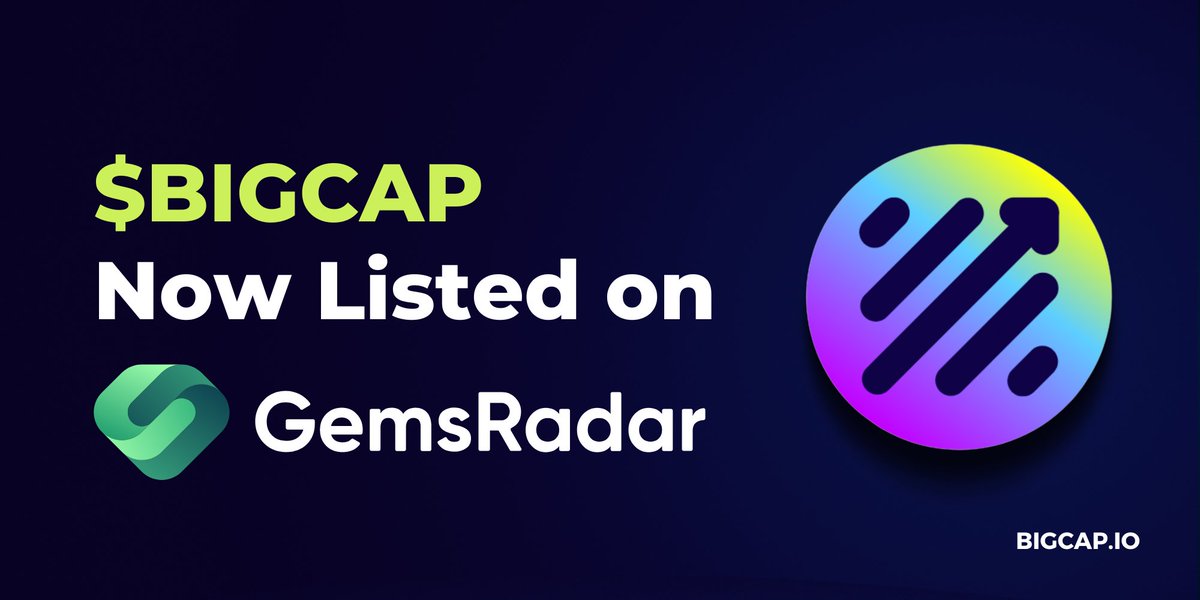 We're excited to announce that $BIGCAP is now listed on GemsRadar <a href="/gemsradarcom/">Gems Radar</a>!

gemsradar.com/coins/bigcap