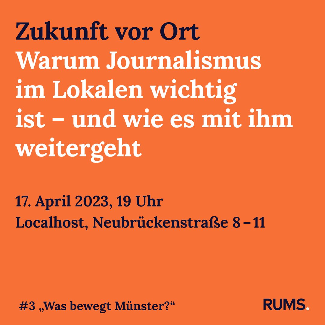 Wofür wird man Journalismus im Lokalen in Zukunft brauchen? Und wie wird er sich finanzieren lassen? Blicken junge Menschen anders auf ihre Zukunft vor Ort? Christopher Buschow, Journalistik-Professor an der Uni Weimar, ist am 17. April um 19 Uhr bei uns in der Neubrückenstraße.