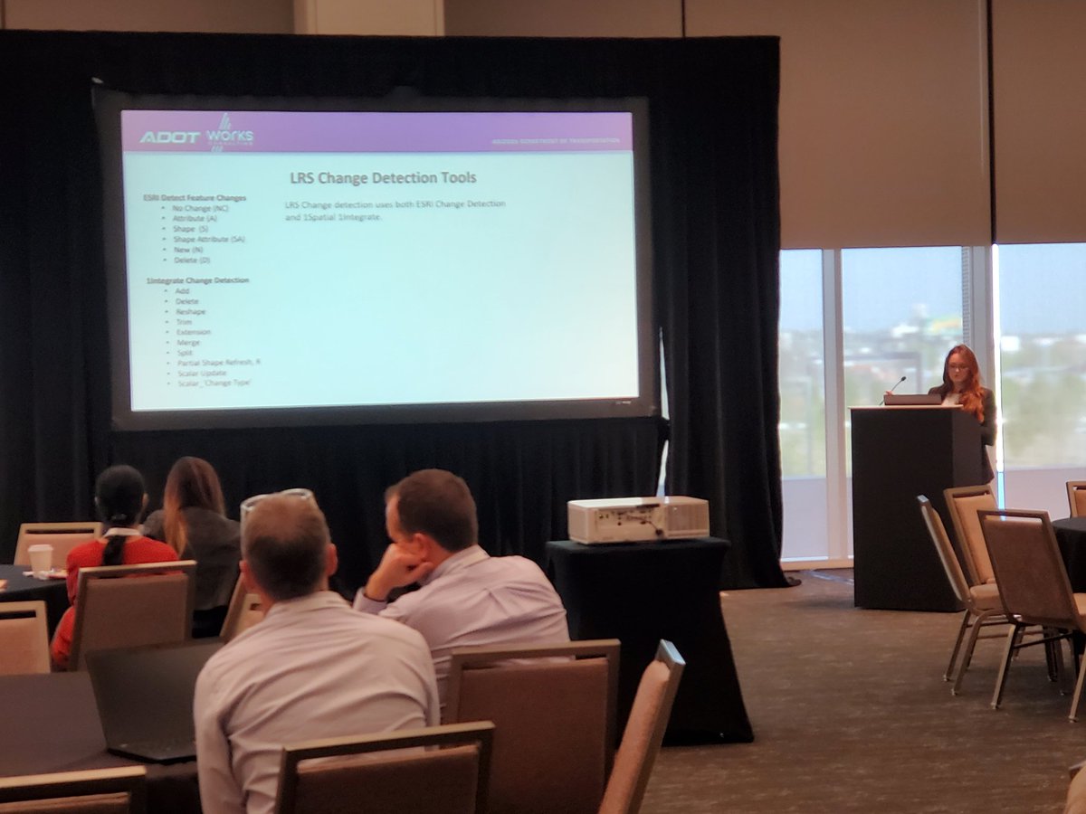nettiequette's tweet photo. Wonderful to see fellow @womeningis @URISAVC GeoChampion & #2022GIST Savvy Mapper Winner 🏅 Sage Donaldson @ArizonaDOT presenting the DOT Roads Data Supply Chain for Statewide Data Management & Governance Workshop #ARNOLD #AEGIST #2023GIST #WiGIS https://t.co/2z1Z9vSpvx
