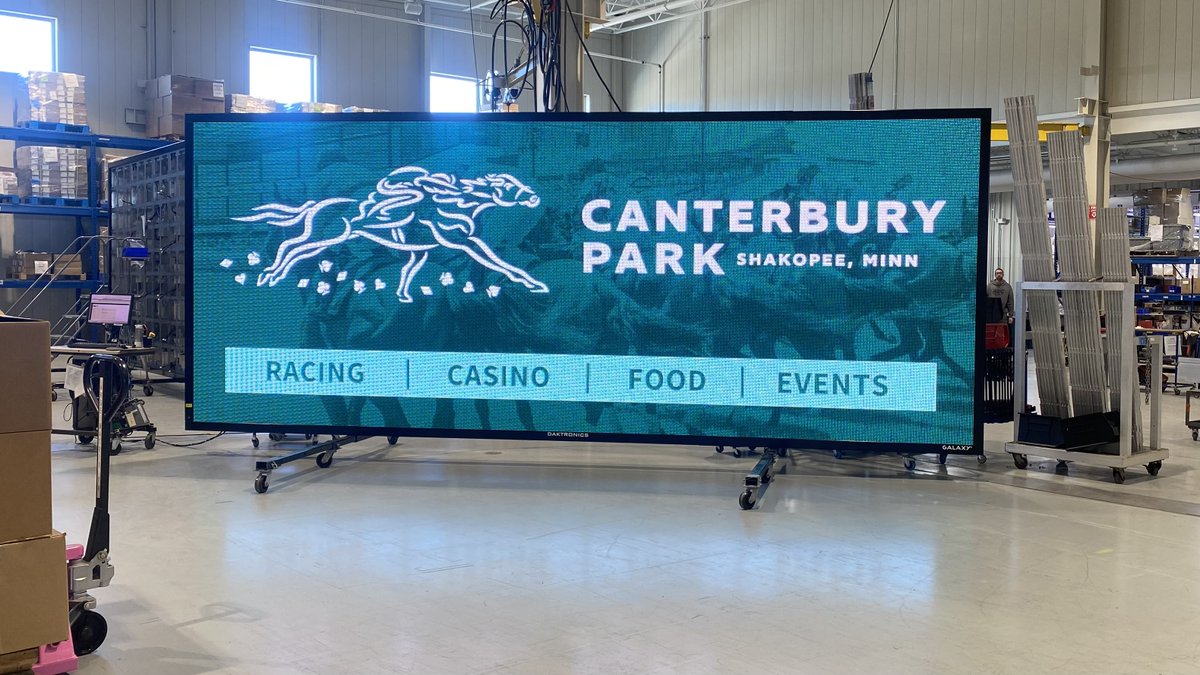 CanterburyPark's tweet image. Our new marquee sign is underway! Excited to partner with MN company @Daktronics for this project! #buylocal #buyMN Some mock ups and photos of what's to come at THE PARK!
