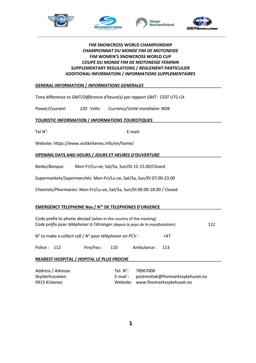 FIMDocs's tweet image. 209 02 - 2023 FIM Snowcross World Championship &amp;amp; Women&apos;s Cup - Championnat du Monde FIM de Motoneige &amp;amp; Coupe Féminine – Kirkenes (NOR)

Published at: 2023/04/11

fim-moto.com/fileadmin/user…

#FIM #FIMfamily #GrandPrix #MotoGP