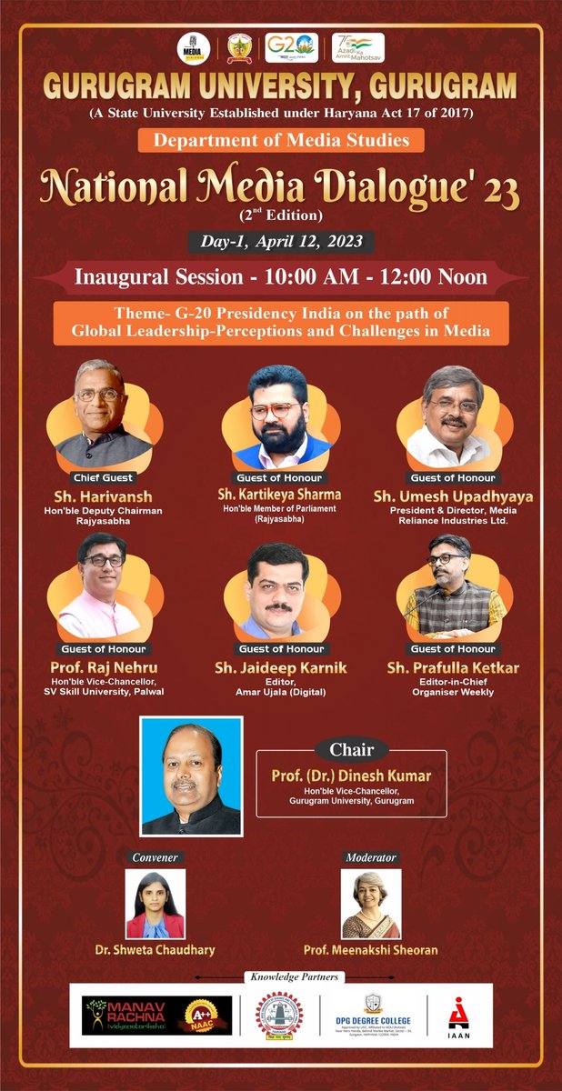 Media Studies Gurugram University (@mediastudiesggu) on Twitter photo Inaugural Session of "National Media Dialogue" 2023...
<a href="/harivansh1956/">Harivansh</a> <a href="/Kartiksharmamp/">Kartik Sharma</a>
<a href="/upadhyayumesh/">Umesh Upadhyay</a> <a href="/rajnehru33/">Dr Raj Nehru</a> <a href="/jaideepkarnik/">Jaideep Karnik</a> <a href="/prafullaketkar/">prafulla ketkar 🇮🇳</a> <a href="/gurugramuniver1/">Gurugram University (GUG)</a> <a href="/profdineshkumar/">Prof. Dinesh Kumar</a> <a href="/DrRakeshyogi1/">Dr Rakesh yogi</a>
<a href="/Meenakshi_News/">Meenakshii</a>
#mediadailogue Inaugural Session of "National Media Dialogue" 2023...
<a href="/harivansh1956/">Harivansh</a> <a href="/Kartiksharmamp/">Kartik Sharma</a>
<a href="/upadhyayumesh/">Umesh Upadhyay</a> <a href="/rajnehru33/">Dr Raj Nehru</a> <a href="/jaideepkarnik/">Jaideep Karnik</a> <a href="/prafullaketkar/">prafulla ketkar 🇮🇳</a> <a href="/gurugramuniver1/">Gurugram University (GUG)</a> <a href="/profdineshkumar/">Prof. Dinesh Kumar</a> <a href="/DrRakeshyogi1/">Dr Rakesh yogi</a>
<a href="/Meenakshi_News/">Meenakshii</a>
#mediadailogue
