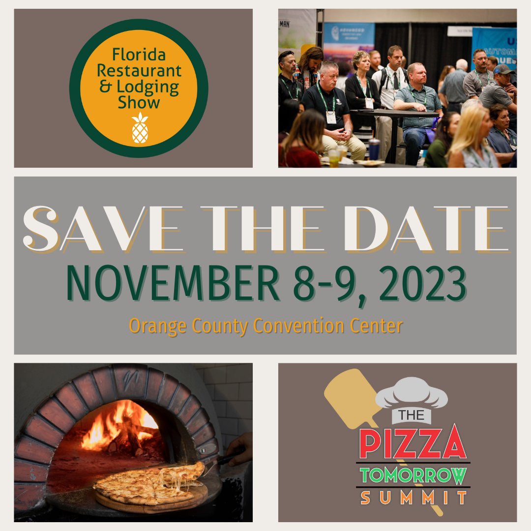 Have you heard the news?! #FLRestaurantShow is co-locating with @PIzzaSummitTomorrow at the Orange County Convention Center from November 8-9, 2023!