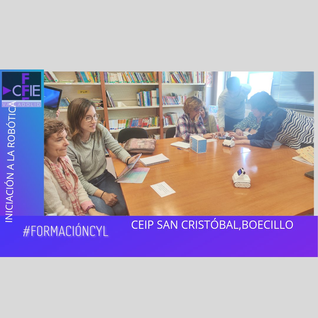 Alberto Pérez e Isabel Herrero #CompDigEdu_CyL enseñan a programar por bloques con Mblock 💻,usando un robot Codey Rocky 🤖,en el curso de Robótica a los maestros del <a href="/CEIPBoecillo/">CEIP SAN CRISTOBAL</a>  <a href="/educacyl/">Educación JCyL</a> <a href="/cfievalladolid/">CFIE VALLADOLID</a> #ticyl. Una nueva manera de usar lenguaje computacional con los alumnos.