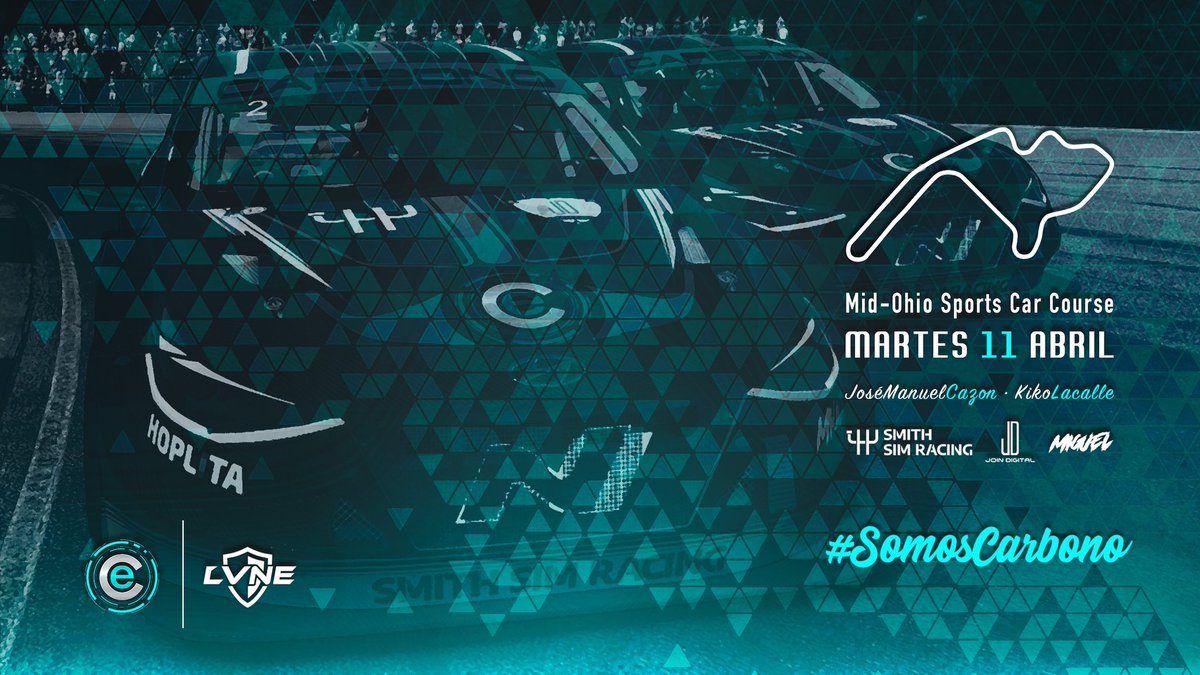 🏁LVNE🏁

Turno de nuestros chicos en 1Div de <a href="/DriversparadeCb/">Drivers Parade Club</a>.

👤 <a href="/NRG_Leviathan/">José M. Cazón</a>
👤 <a href="/kikomike92/">.</a> 
📍 Mid-Ohio
⏰️ 22:00

#somoscarbono 

<a href="/JoinDigitalBCN/">JOIN DIGITAL GAMING</a> | @SmithSimRacing | <a href="/MiguelCustomArt/">雯雯❤白山-(个人兼职|个人)浑江区,江源区,临江,抚松,靖宇</a>