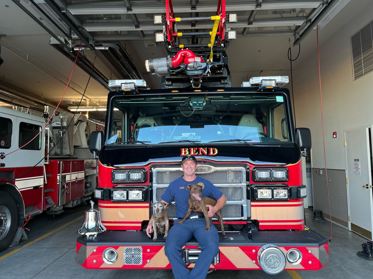 bendfirefighter's tweet photo. Happy National Pet Day! We love all pets but there’s something extra special about firefighters and their dogs. 🐶 https://t.co/MsYEc2c9C2