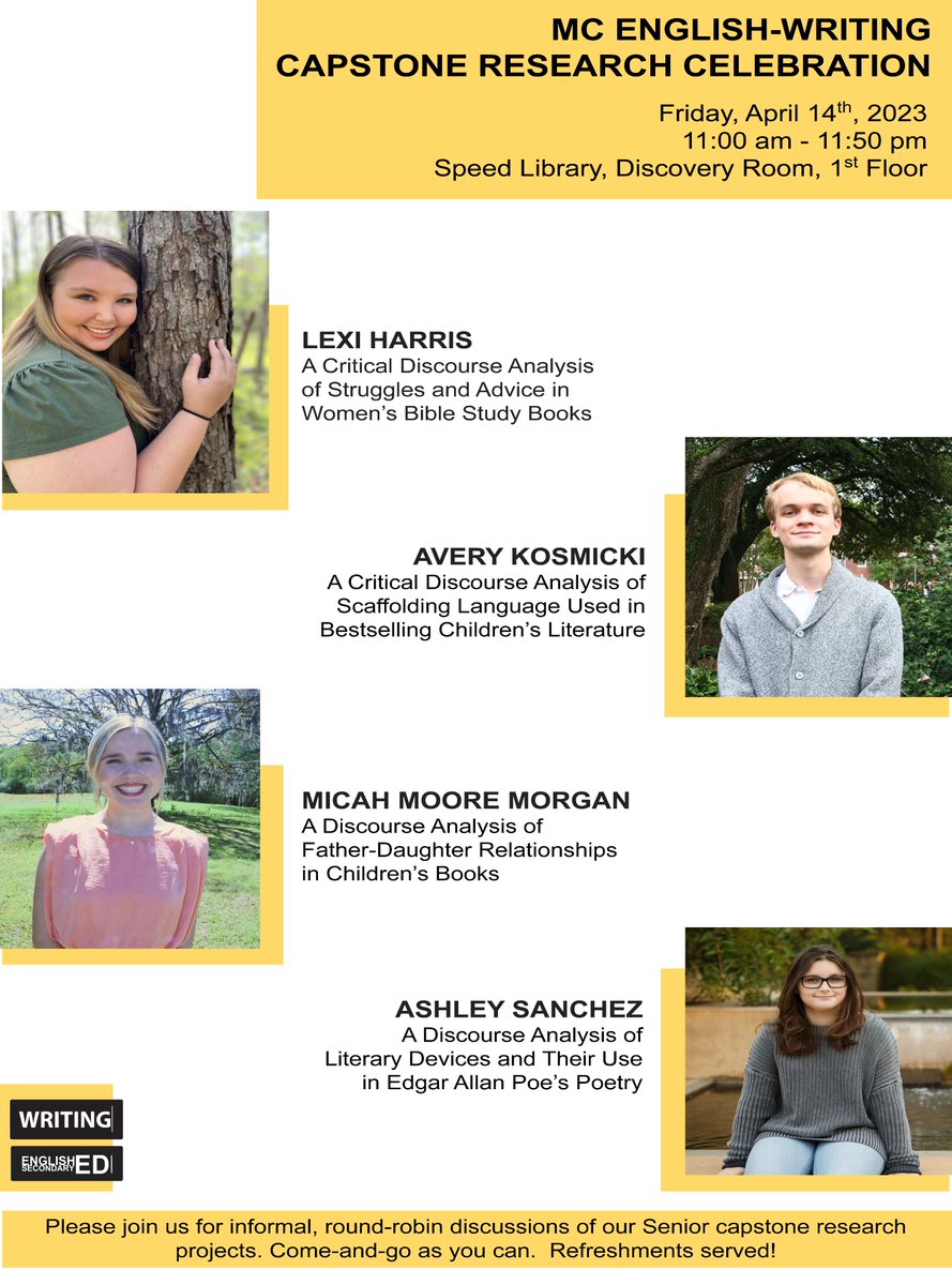 Always an honor to work with talented and committed researchers from <a href="/mc_engphil/">MC Department of English & Philosophy</a>. Stop by on Friday @MissCollege and hear their smart talks and join us for discussion and refreshments!