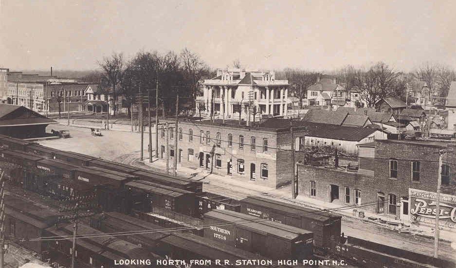 NCRailroad's tweet photo. Laid out in 1853 and named for being the highest point on the North Carolina Railroad, the City of High Point grew early business as a shipping point via the Fayetteville-to-Salem plank road. Photo from @HighPointMuseum https://t.co/VvhF8Nokva