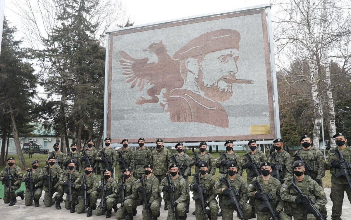 24 years since the heroic fall of Agim Ramadani, one of the most important commanders of the KLA. 

A poet, a painter &amp; an honorary member of the European Academy of Arts, he left all of that behind in 🇨🇭, where he lived with his wife &amp; 3 children, to fight for Kosovo's freedom.