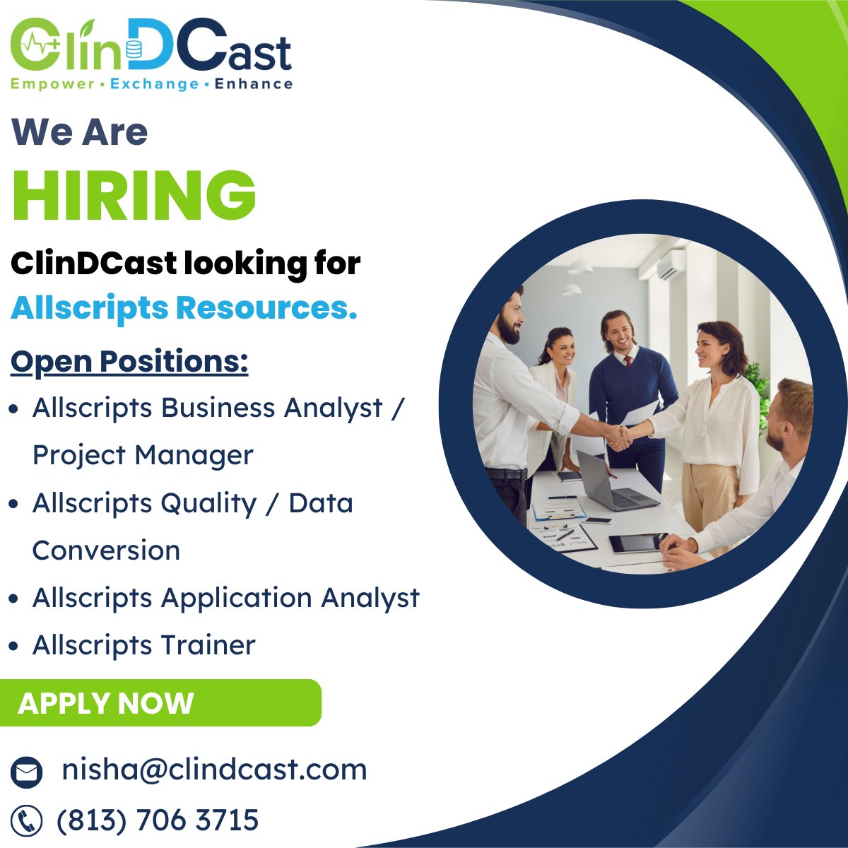 clindcast's tweet photo. Take the opportunity to work with a dynamic and innovative healthcare technology company.
#ClinDCast #healthcare #healthtech #Allscript #hiring #jobopening #careeropportunities #employment #healthIT #digitalhealth #healthinformatics #healthcarejobs #healthtechjobs https://t.co/0H4ipBHjl3
