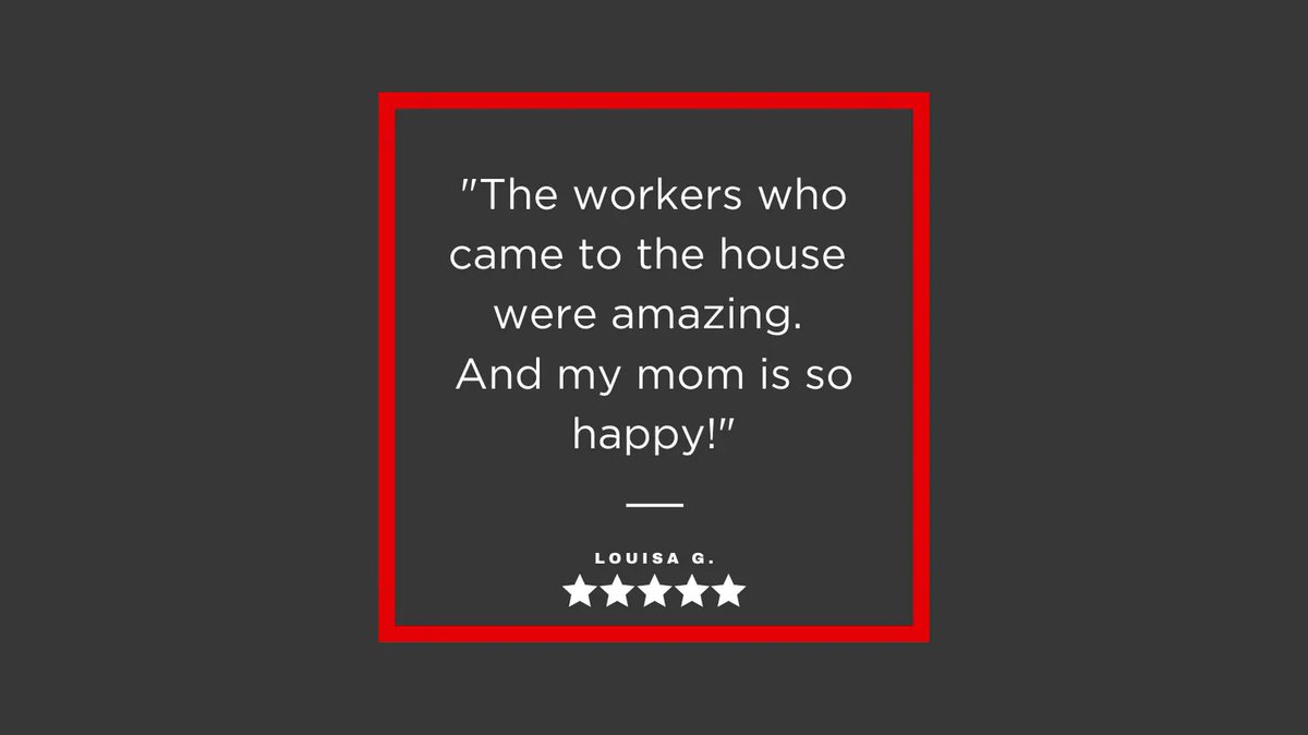 TheRamJack's tweet photo. "Great communication from start to finish. The workers who came to the house were amazing. And my mom is so happy! Thank you Ram Jack!" - Louisa G. https://t.co/vsR1Xbo2aZ