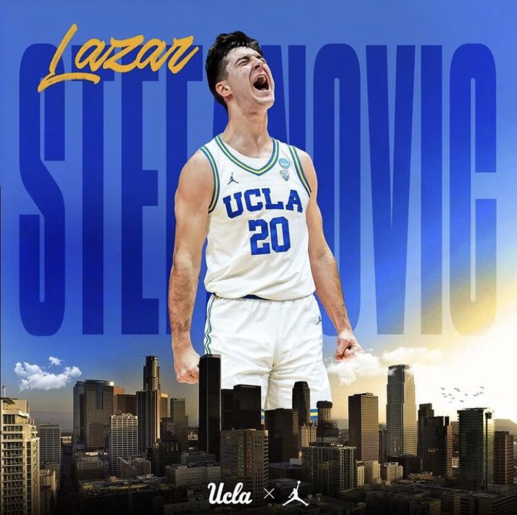 SerbiaHoop's tweet photo. Posle dve sezone na University of Utah, Lazar Stefanović (2002) se seli u Los Angeles gde će nastaviti  dalji košarkaški razvoj na D1 programu na @UCLAMBB 🟡🔵
—————————
#usa #d1 #ncaa #basketball #serbia #talent #serbiahoop https://t.co/41t1mlRvx5