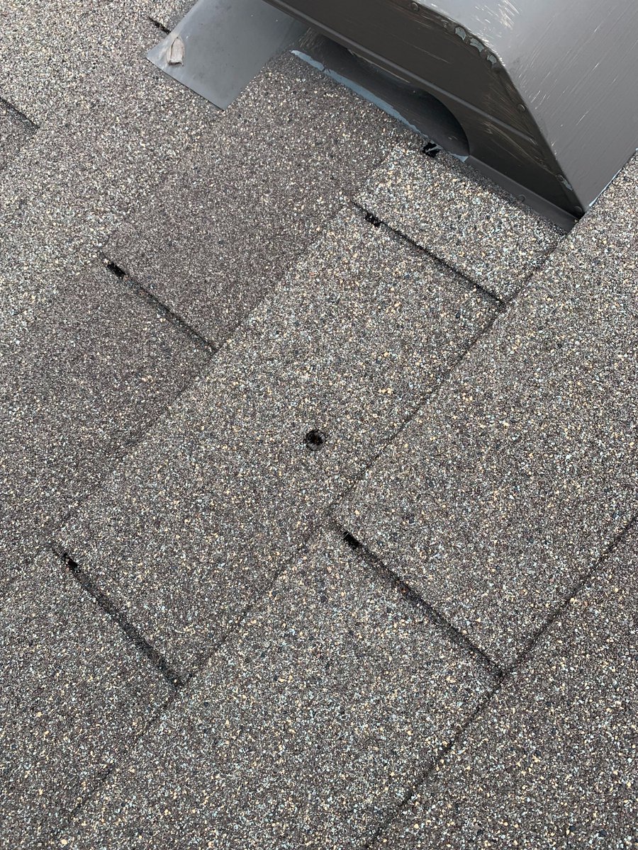 michaelpmarks's tweet photo. made it all the way through the ceiling. please don't shoot your guns in the air. https://t.co/HivjCdlMXc